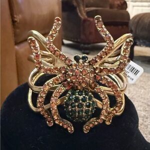 Torrid Gold and Green Spider Bracelet